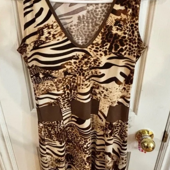 SO sexy 90s stretch leopard print v neck dress !  * accepting offers - Picture 5 of 6